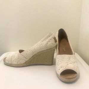 MADDEN GIRL  peep-toe wedges, 3 1/2 inch heel.